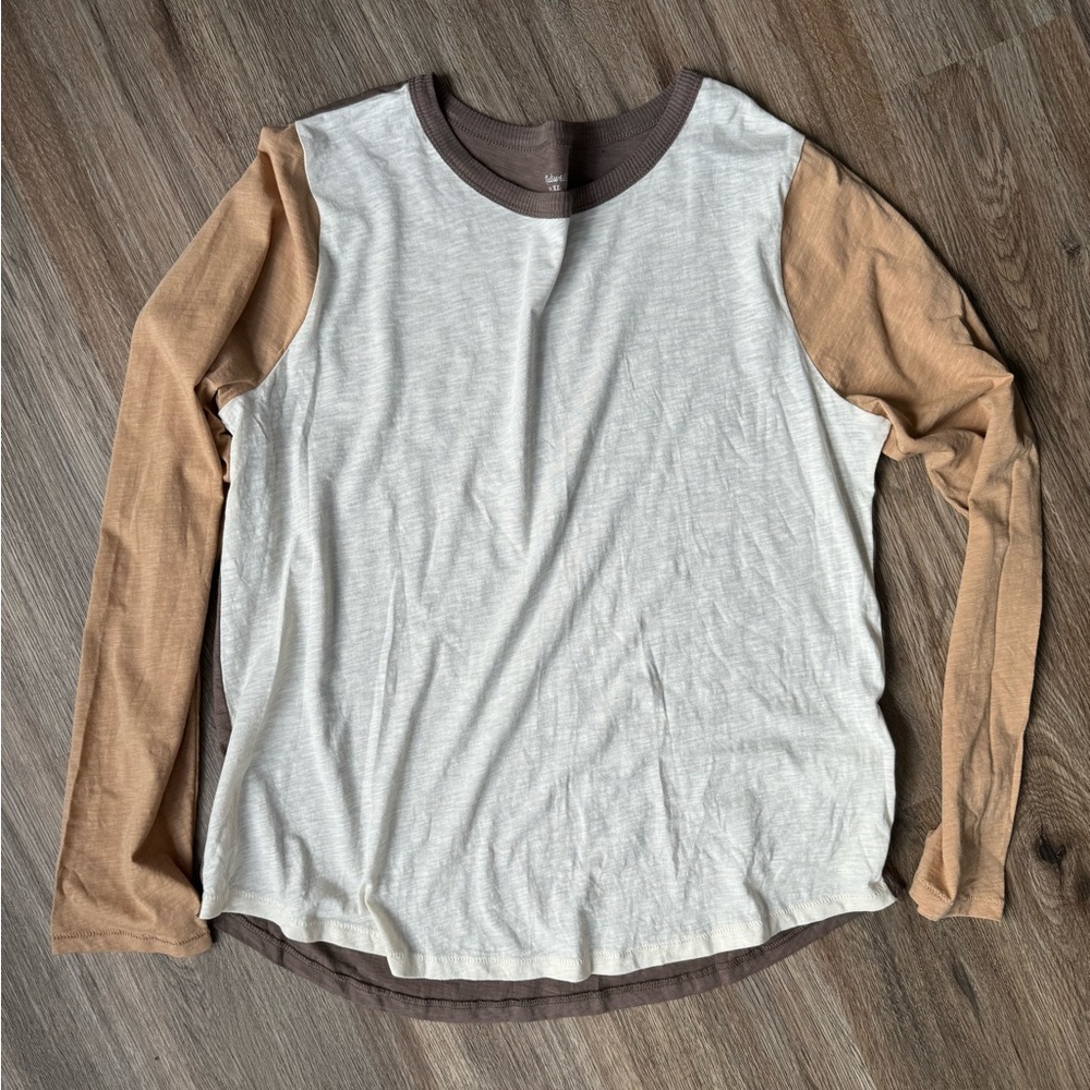 NWT Madewell 100% cotton color block long sleeve Tee